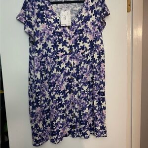 Lularoe Heidi Floral Purple Dress